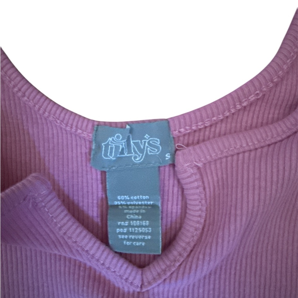 Tilly’s Women’s Sleeveless Vneck Cropped Tops bundle; pink & yellow size Small - Picture 2 of 8